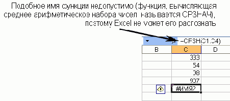 в формуле имеется ссылка на